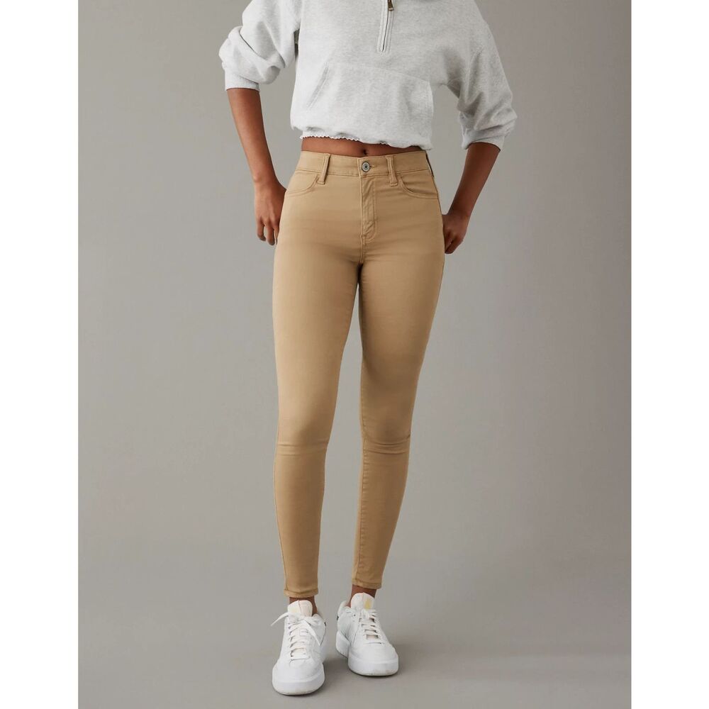 NWT American Eagle Next Level Stretch High-Waisted Jegging Vintage Khaki 14S